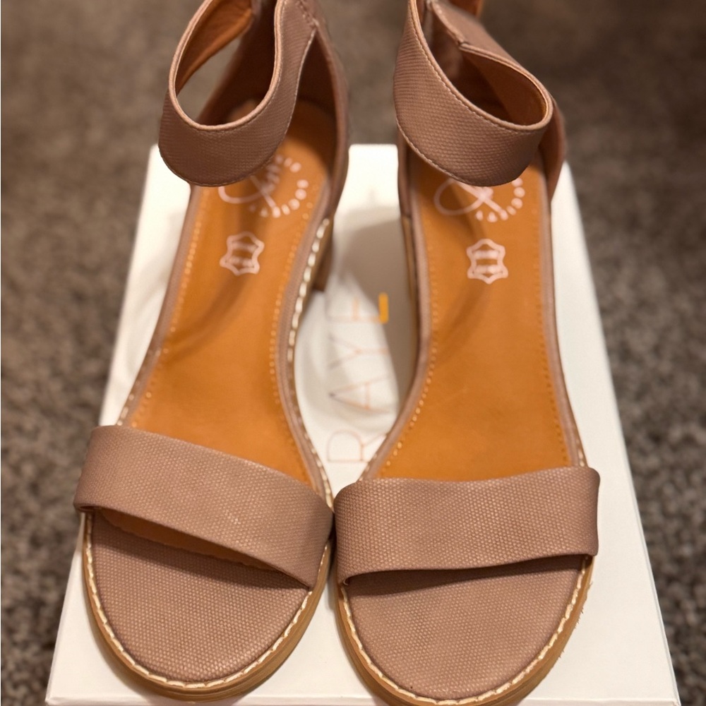 RAYE Nude Ankle Strap Sandals
